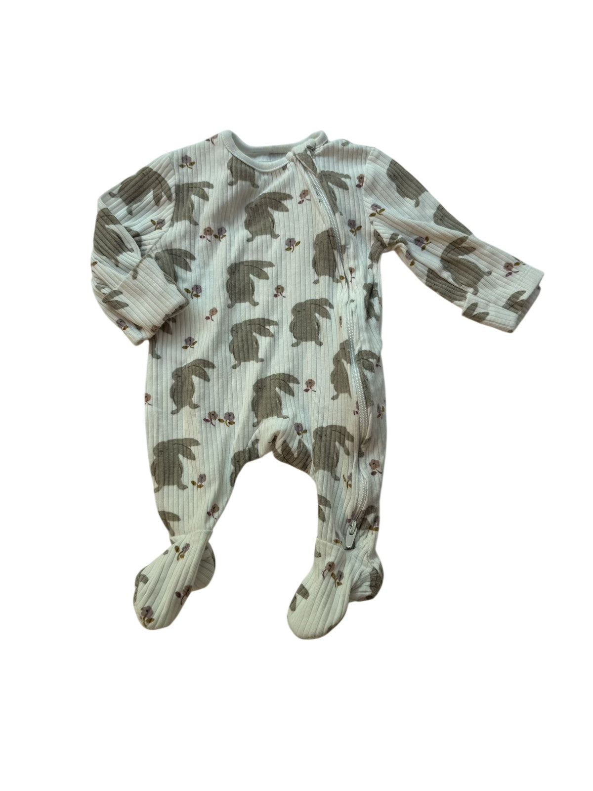 M&S Bunny Print Footed Sleeper 1 Month