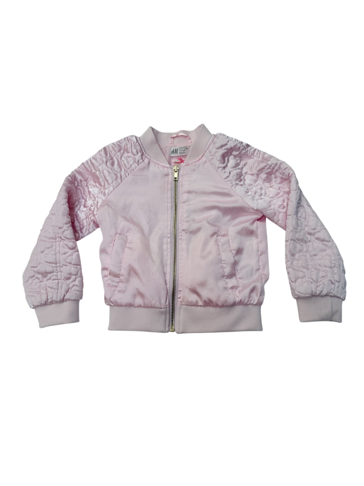 H&M Pink Satin Bomber Jacket 2-3Y