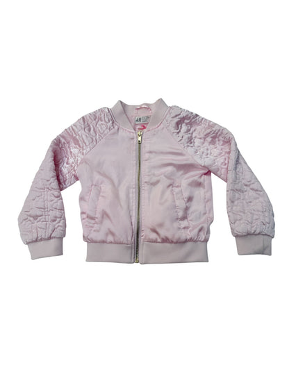 H&M Pink Satin Bomber Jacket 2-3Y