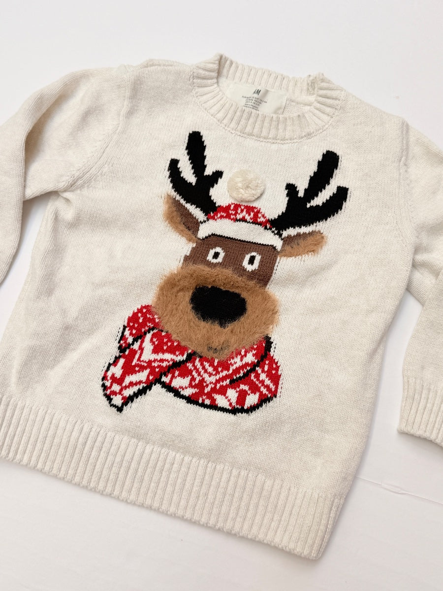 H&M Reindeer Knit Sweater Size 2-4Y