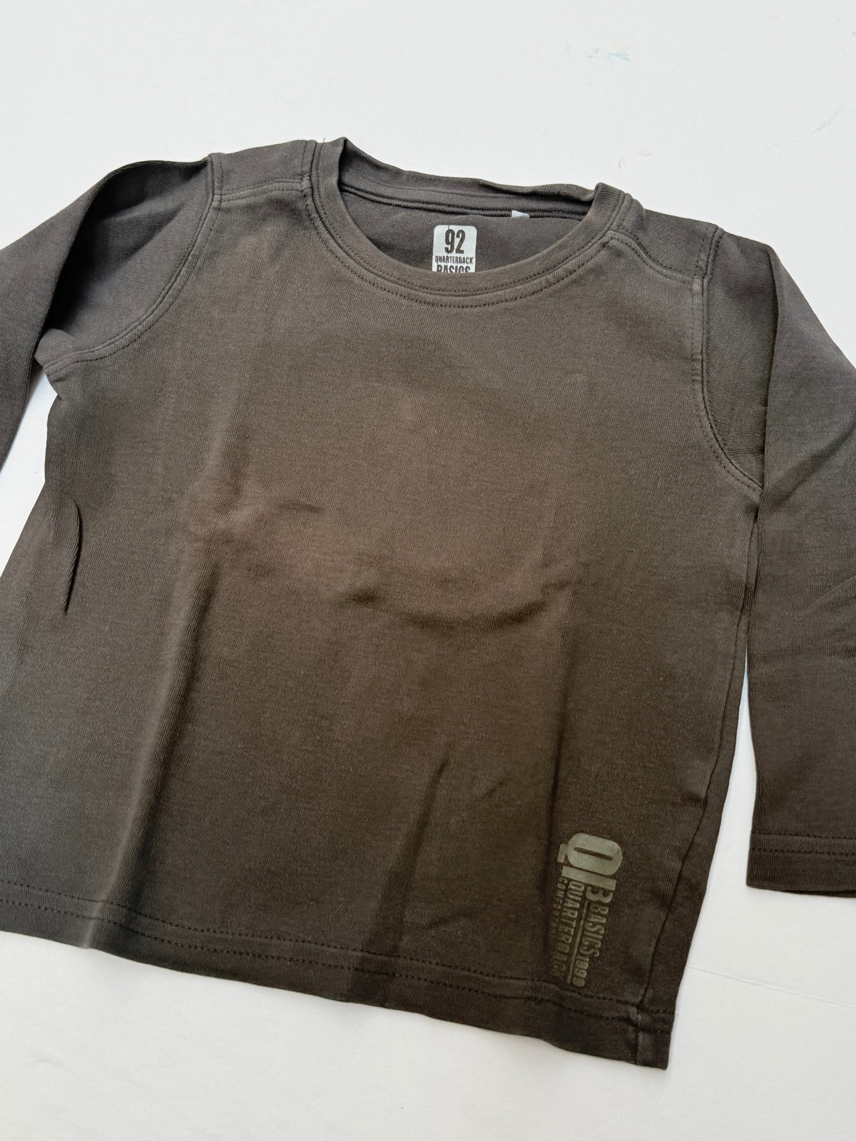 Quarterback Basics Olive Long Sleeve Top 2T