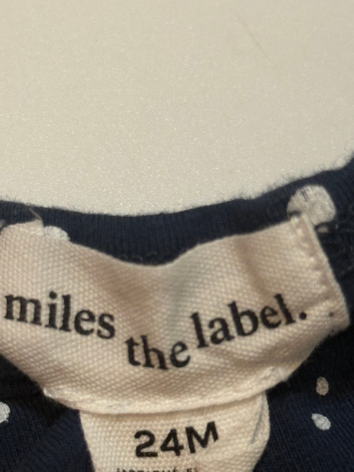 Miles The Label Ruffle Navy Dot Top 24M