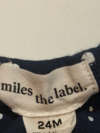 Miles The Label Ruffle Navy Dot Top 24M
