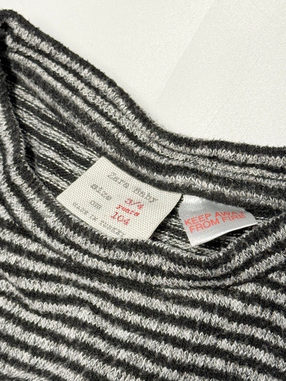 Sweater Zara Baby Striped Gray Size 3-4Y