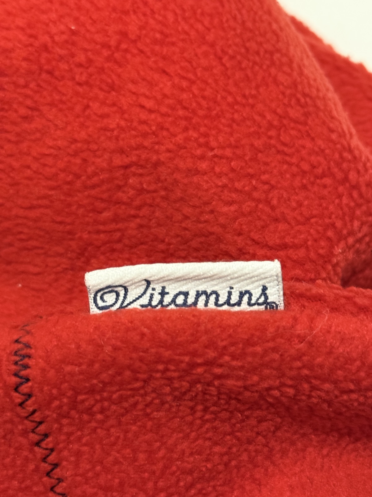 Vitamins Baby Red Fleece Floral Hooded Poncho 1-3Y