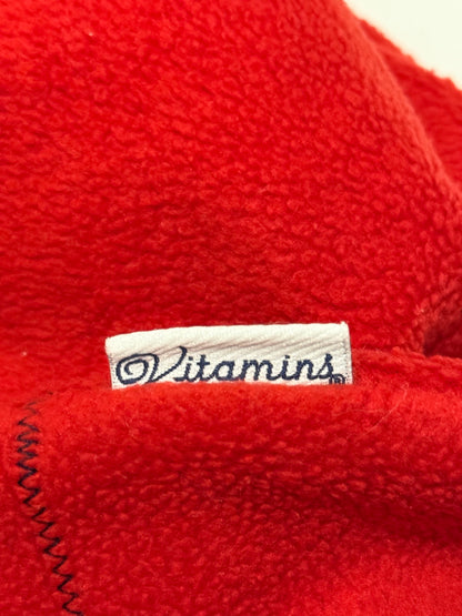 Vitamins Baby Red Fleece Floral Hooded Poncho 1-3Y