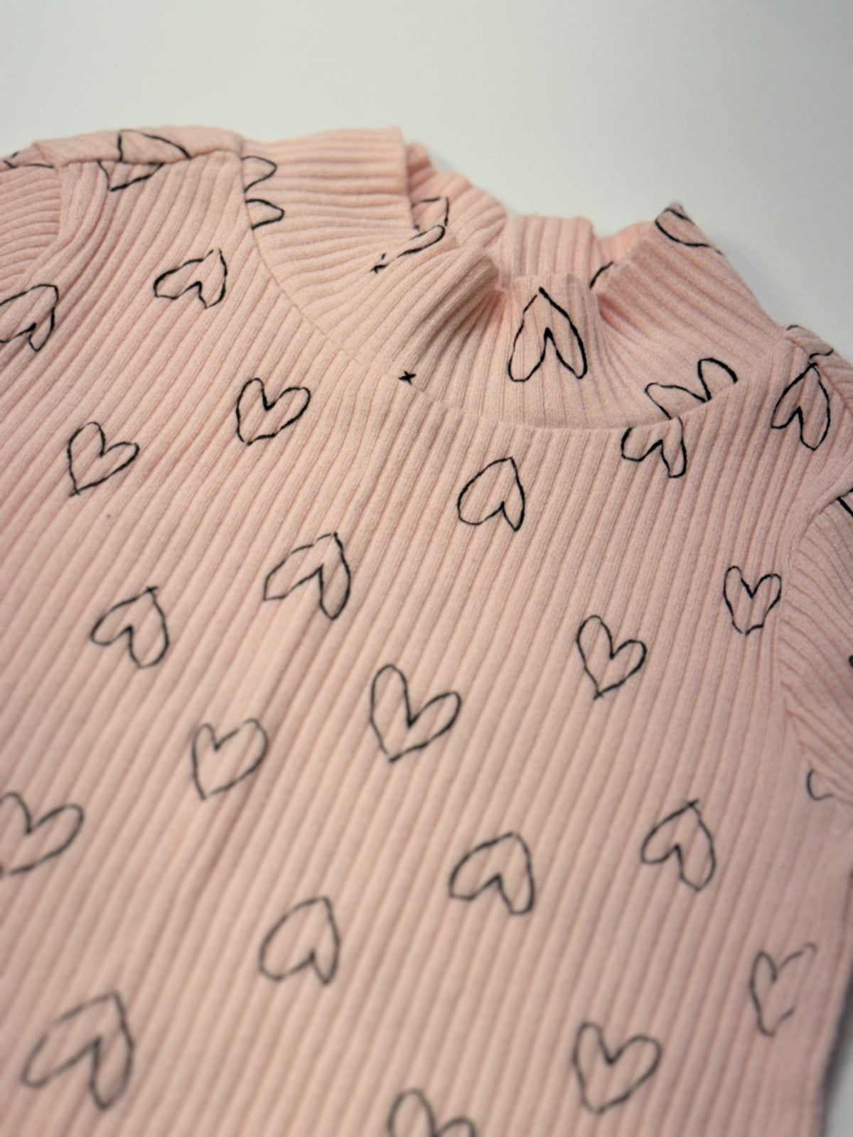 Old Navy Pink Heart Print Mock Neck 3T