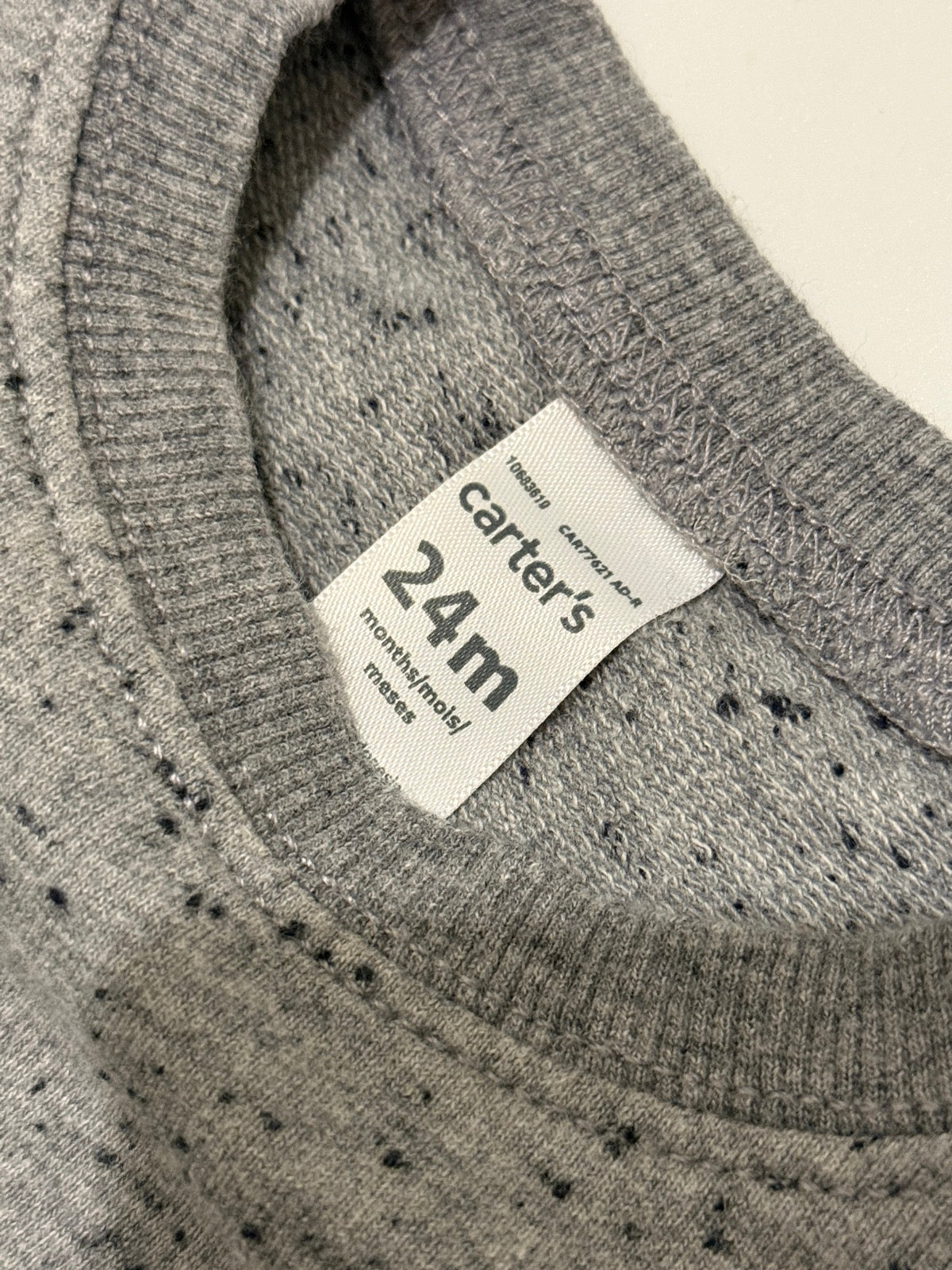 Carter's Gray Speckle Sweatshirt & Green Shorts 24m