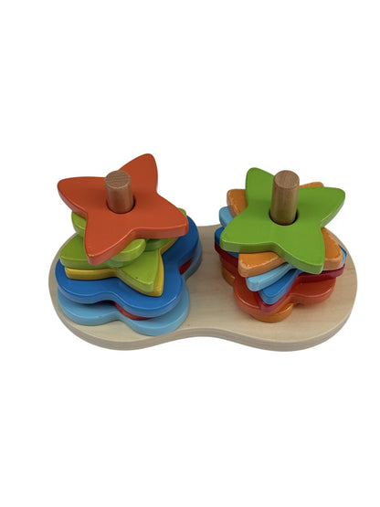 Wooden Double Star Shape Stacker Toy