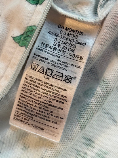 Baby Gap Floral Zip Footie Sleeper 0-3M