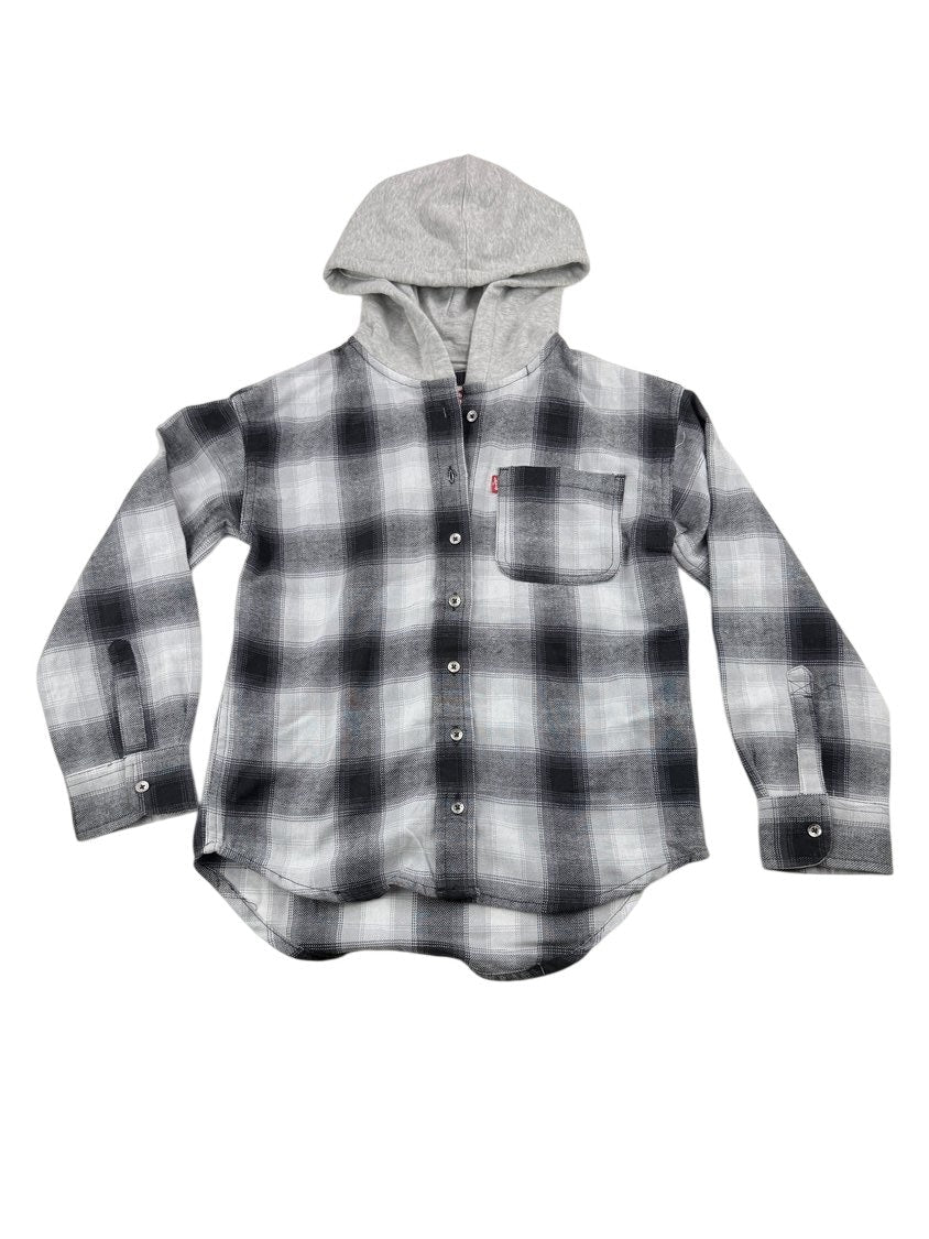 NWT - Levi's Hooded Plaid Flannel Shirt Size 8-10