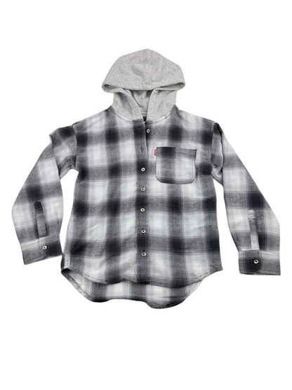 NWT - Levi's Hooded Plaid Flannel Shirt Size 8-10