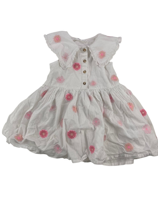 M&S Floral Embroidered Collar Dress Size 3T