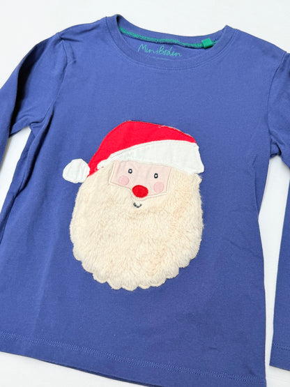 Mini Boden Santa Applique T-Shirt Size 4-5Y