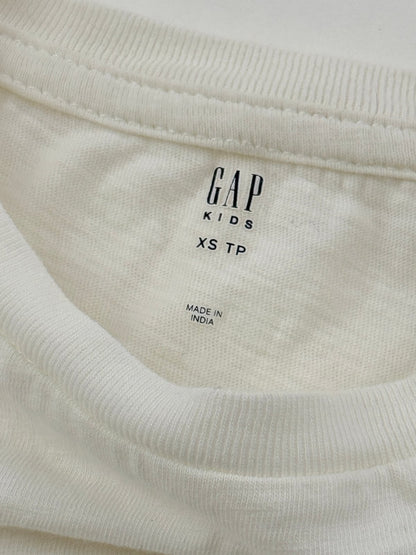 Gap Kids White Flutter Sleeve T-Shirt Size XS (4-5) 4-5Y