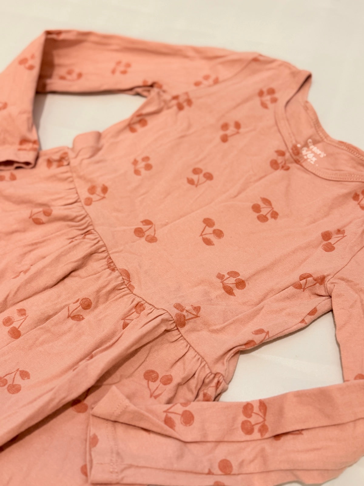 Carter's Cherry Print Long Sleeve Dress Size 6