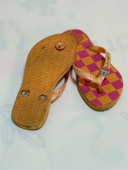 Havaianas Checkered Glitter Flip Flops Size 10C