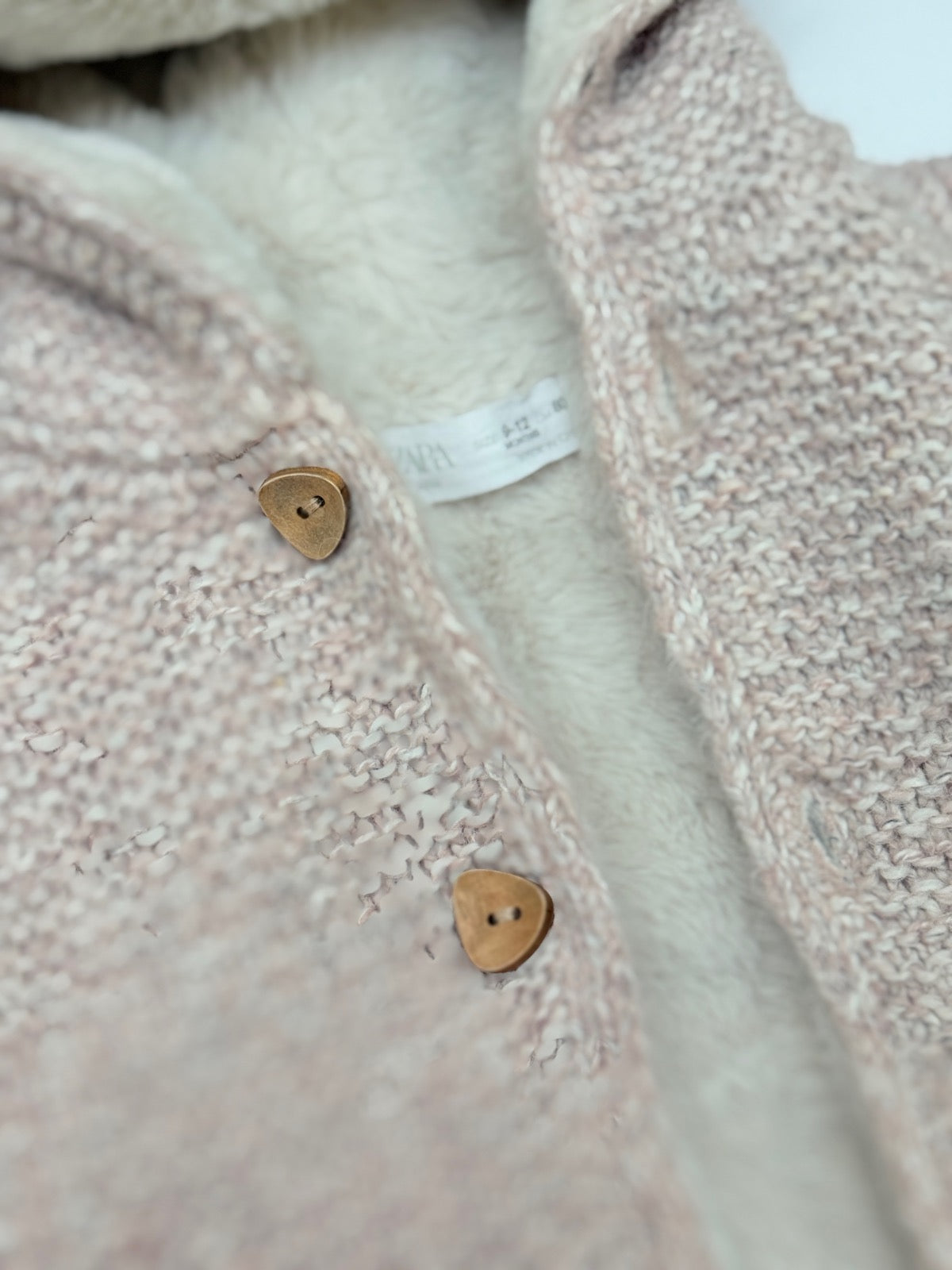 Zara Knit Fleece Lined Hooded Jacket 9-12M