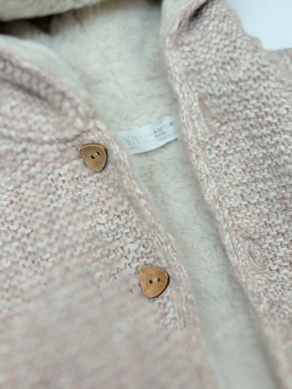 Zara Knit Fleece Lined Hooded Jacket 9-12M
