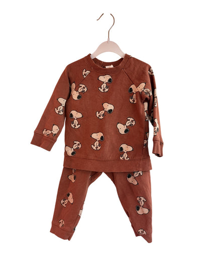 H&M Snoopy Sweatsuit Set 12-18m