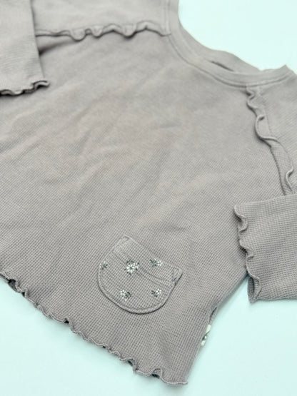Easy Peasy Waffle Knit Ruffle Top 2T