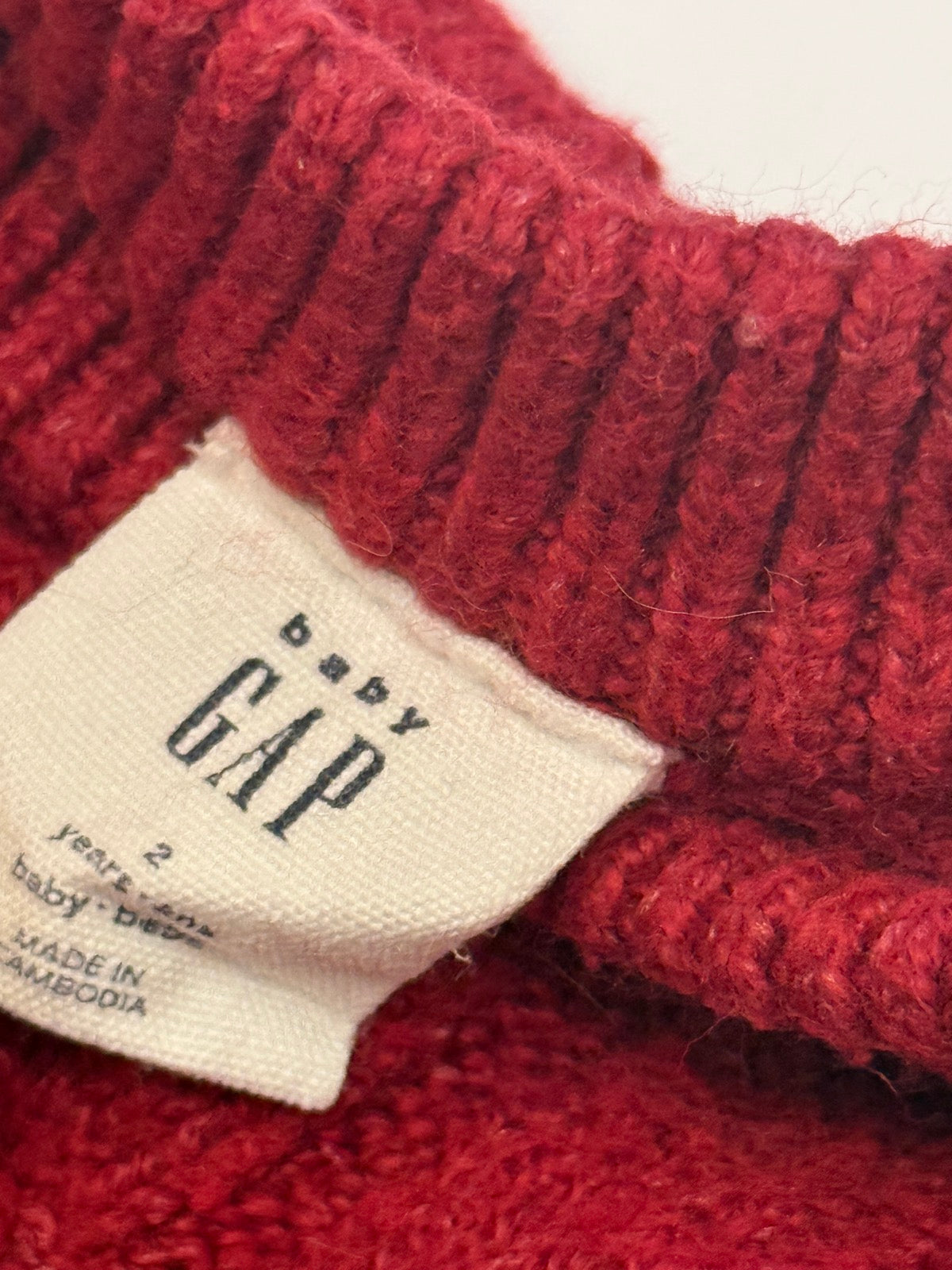 Baby Gap Red Cable Knit Sweater 2T