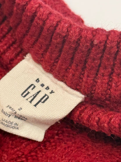 Baby Gap Red Cable Knit Sweater 2T