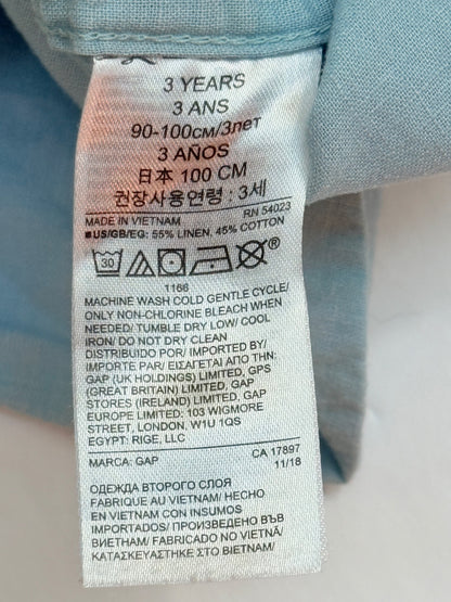 Baby Gap Light Blue Linen Blend Shirt 3T