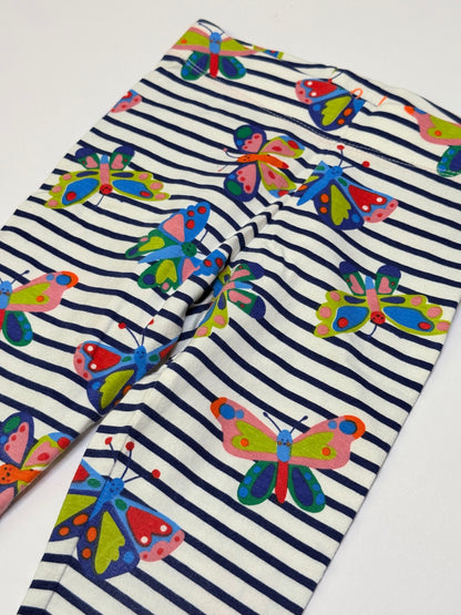 Boden Butterfly Stripe Leggings 4-5Y