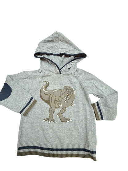 Rorie Whelan Knit Cotton Dinosaur Hooded Sweater 2T