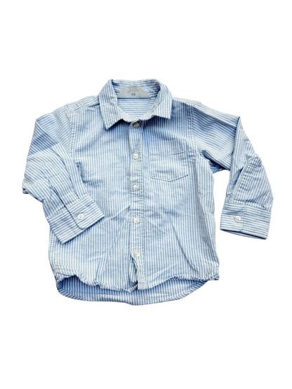 H&M Blue Stripe Button-Up Shirt 2T