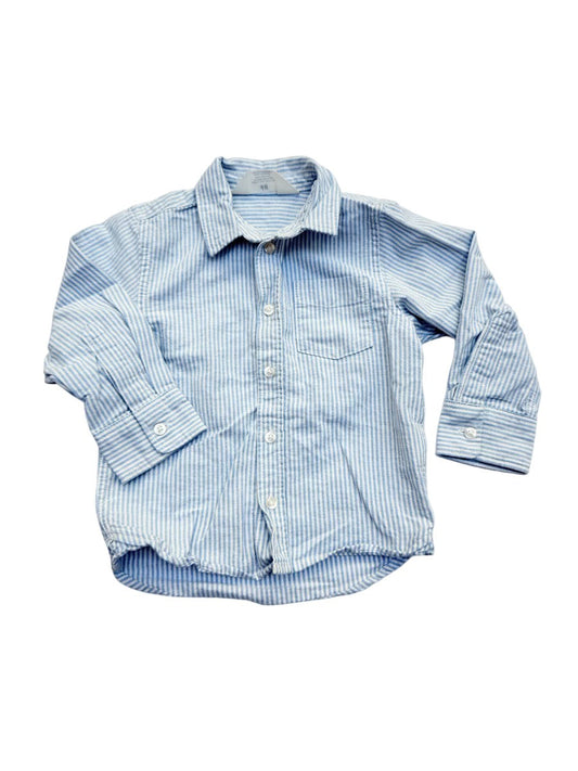 H&M Blue Stripe Button-Up Shirt 2T