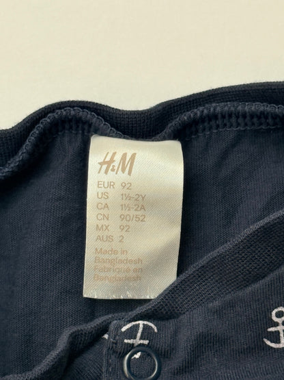 H&M Anchor Print Bodysuit Size 2T