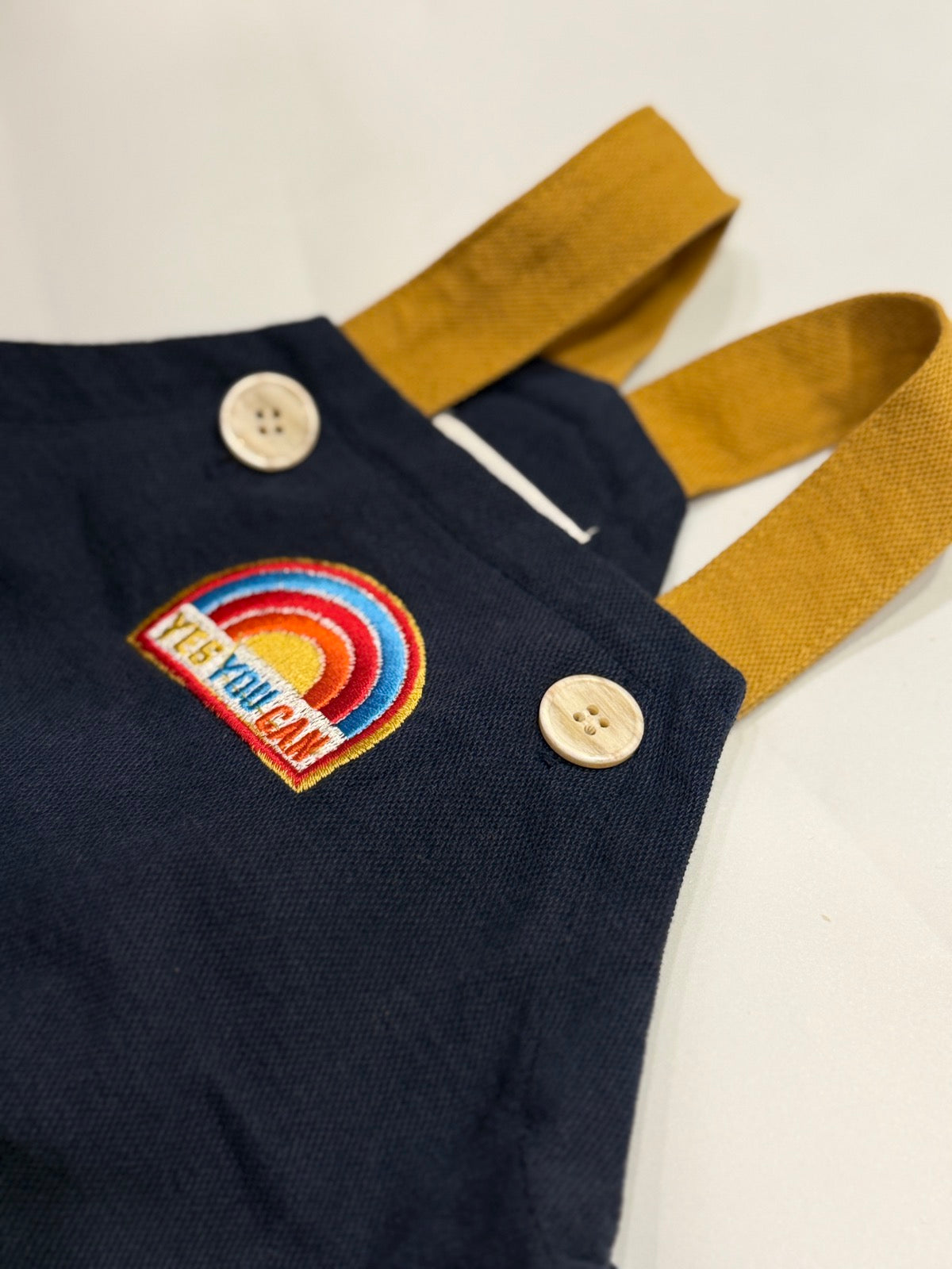 Blackbean Navy Rainbow Romper Size 6-12m