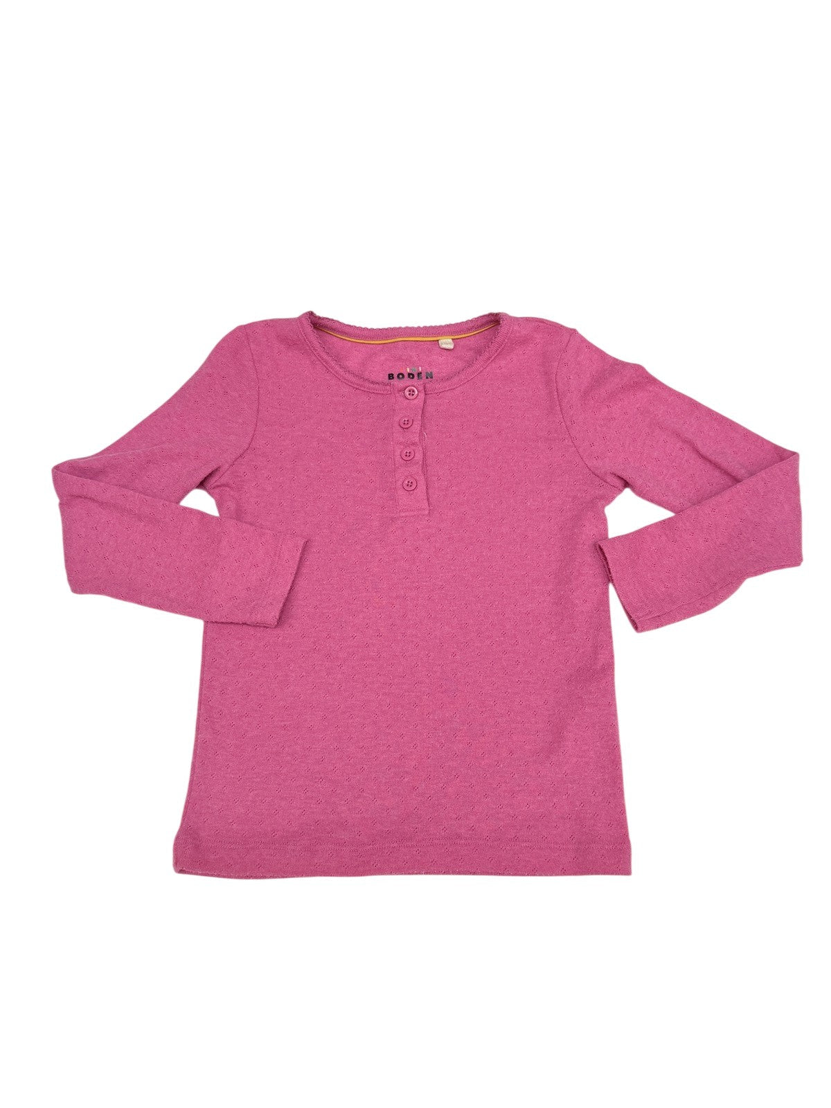 Mini Boden Pink Pointelle Top 5-6y