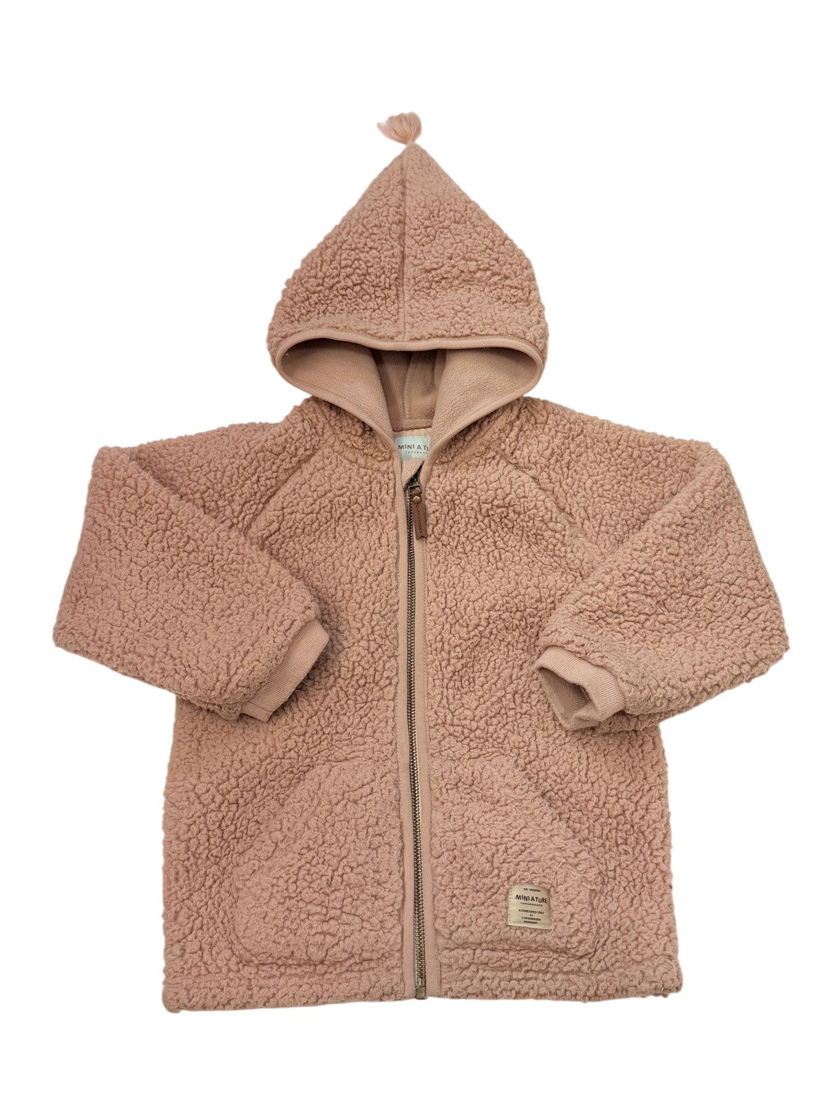 Mini A Ture Pink Sherpa Zip Hoodie 4T