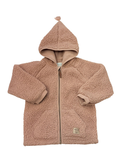 Mini A Ture Pink Sherpa Zip Hoodie 4T