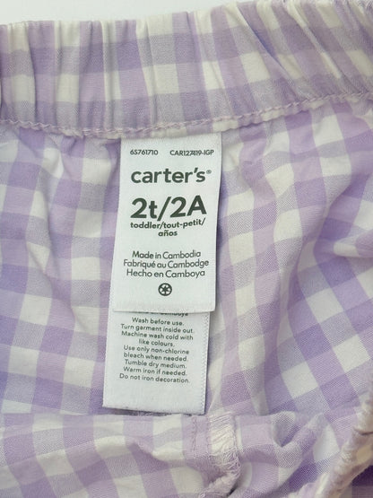 Carter's Purple Gingham Shorts 2T
