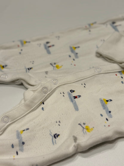 Mothercare Nautical Print Footed Sleeper 3-6M