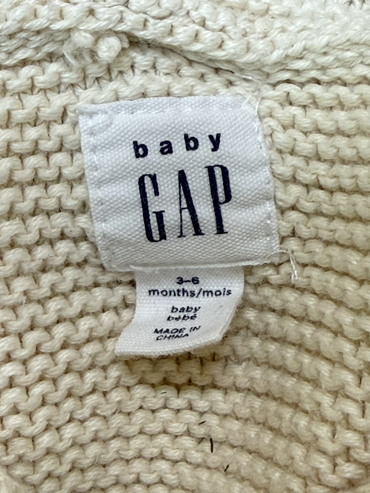 Baby Gap Cream Knit Hoodie Set 3-6m