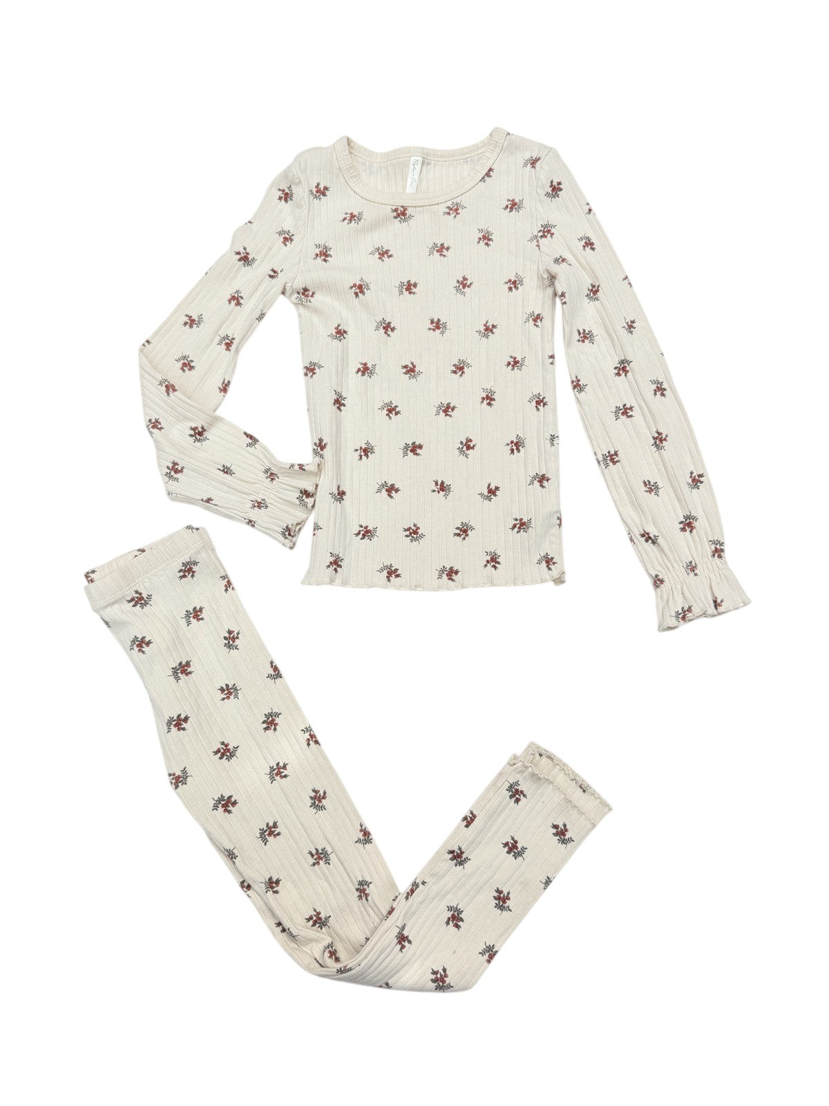 Rylee + Cru Floral Ribbed Pajama Set 6-7Y