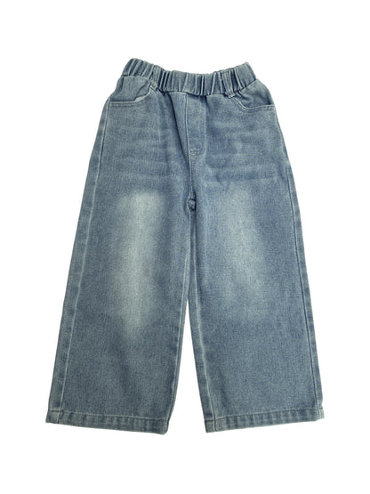 SHEIN Light Wash Wide Leg Jeans 4Y