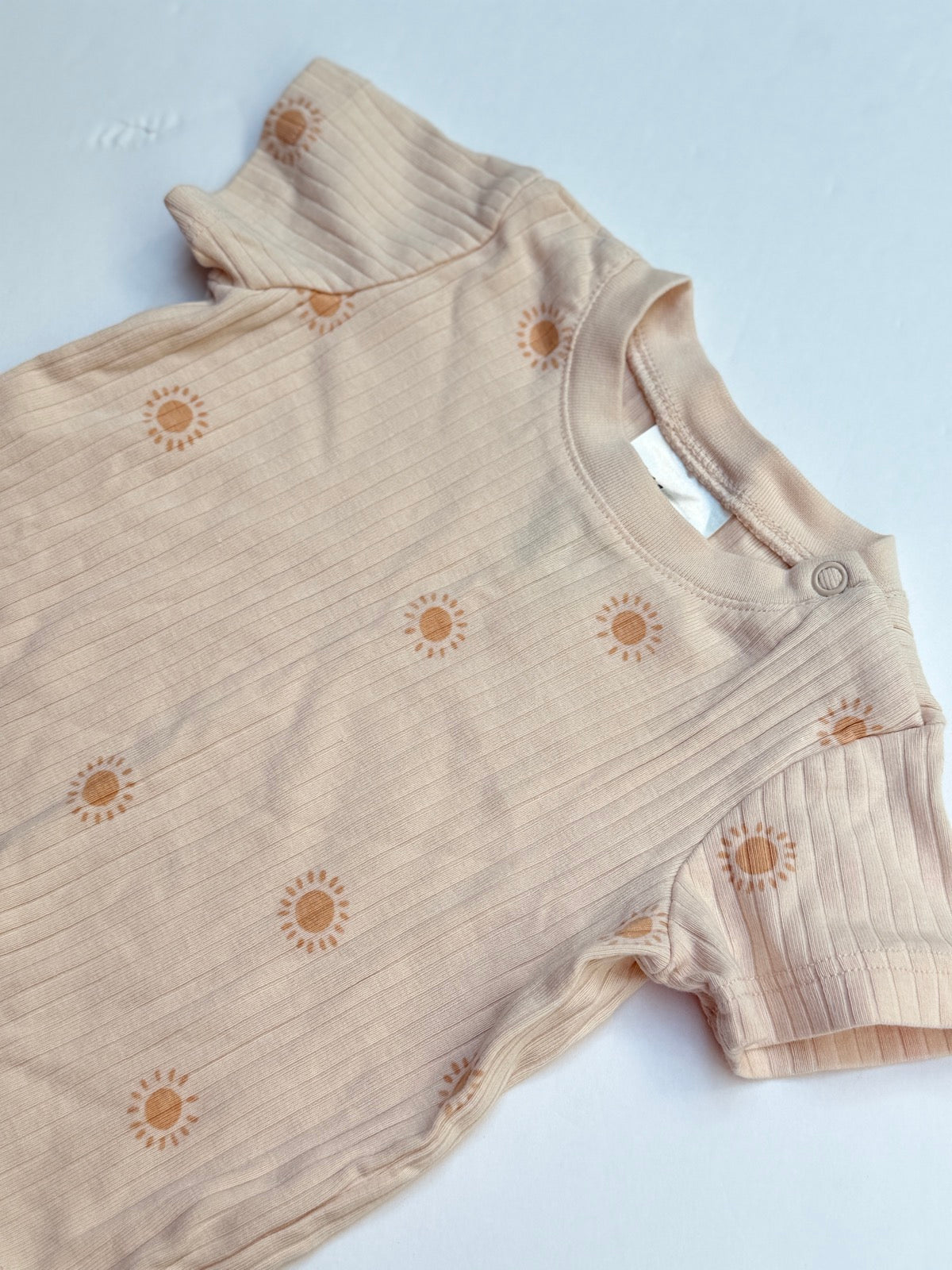 H&M Sun Print Ribbed Baby T-Shirt 3M