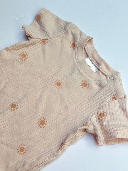 H&M Sun Print Ribbed Baby T-Shirt 3M