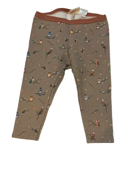 Zara Owl Print Taupe Leggings 12-18m