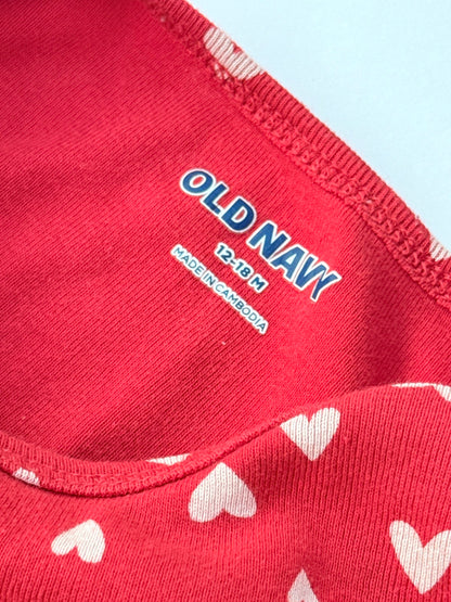 Old Navy Heart Print Bodysuit 12-18M