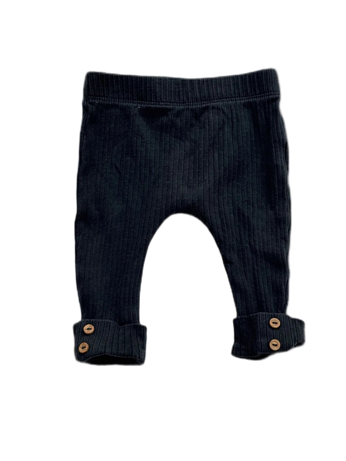 Kiabi Black Ribbed Baby Pants 6M