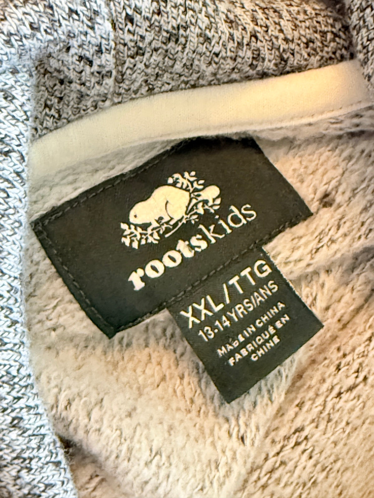 Roots Kids Gray Hoodie XXL 13-14Y