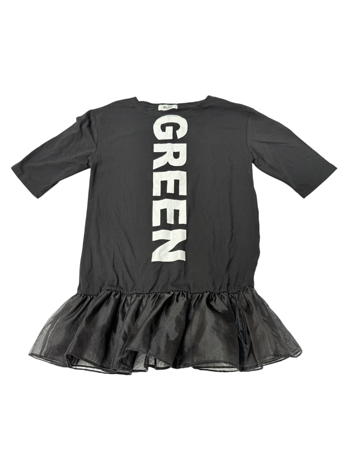 G.cow Green Print Tulle Hem Dress 10-12