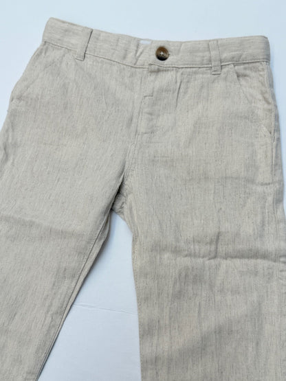 Zara Beige Linen Cotton Pants 3-4Y